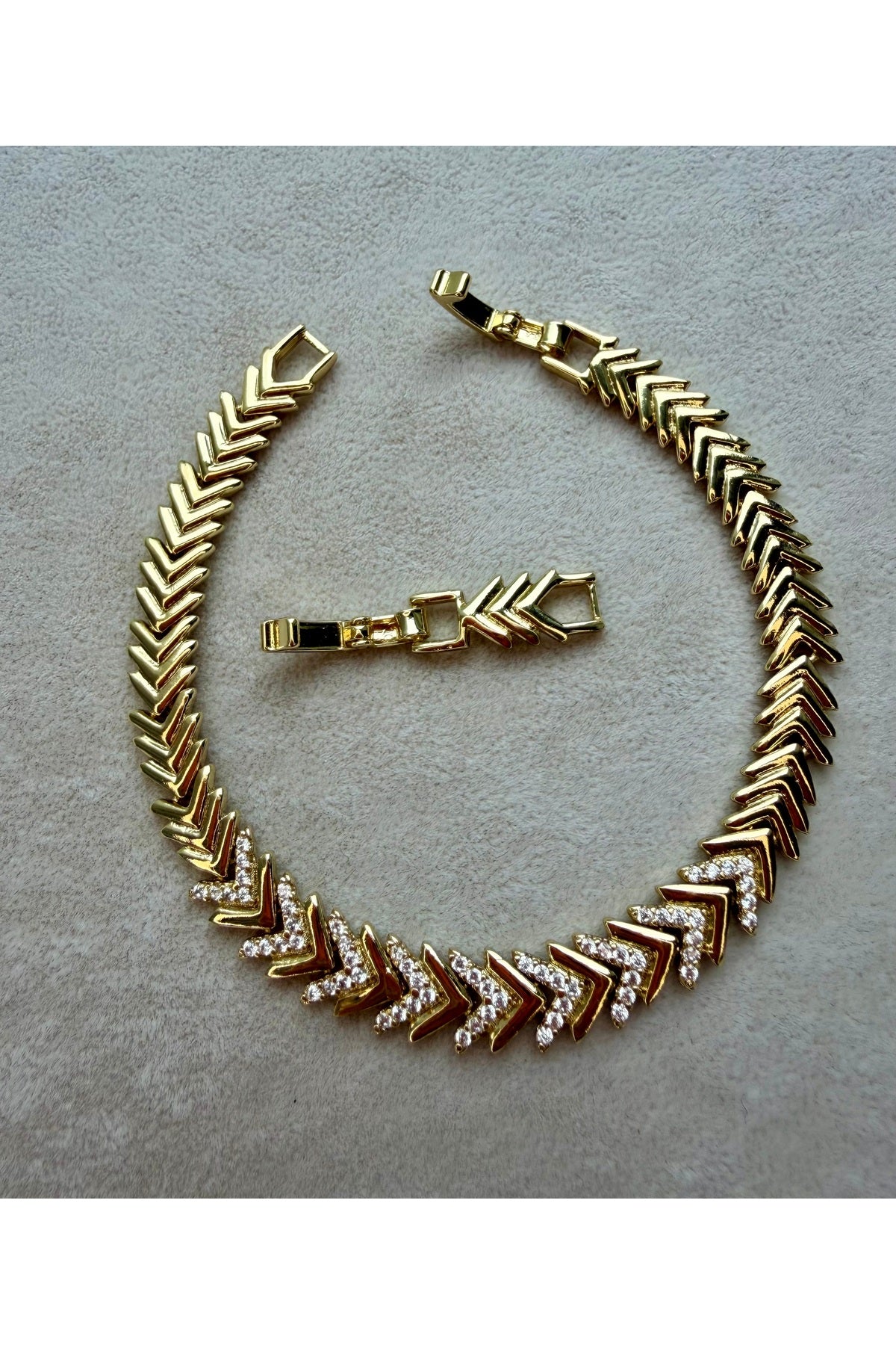 Xuping 14k Taşlı Balık Sırtı Model Bileklik