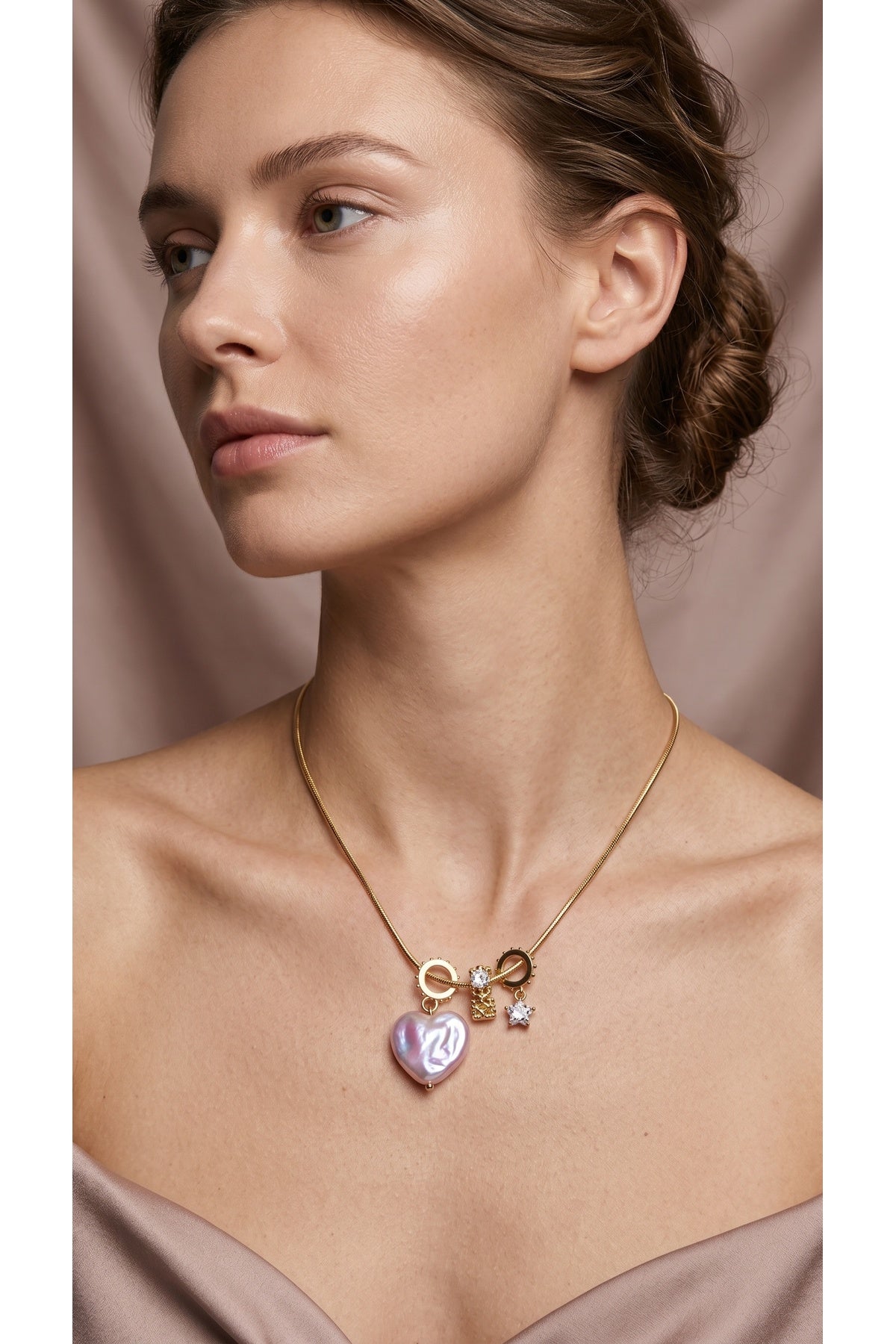 3 lü Charm Model Çelik Kolye
