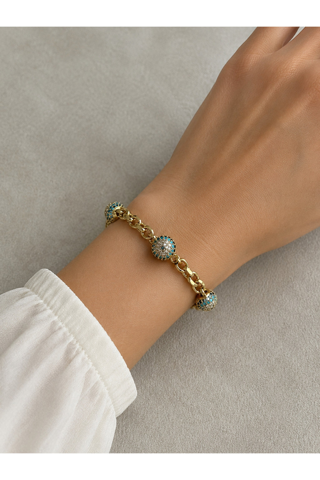 Xuping 14k 3 Top Nazar Bileklik