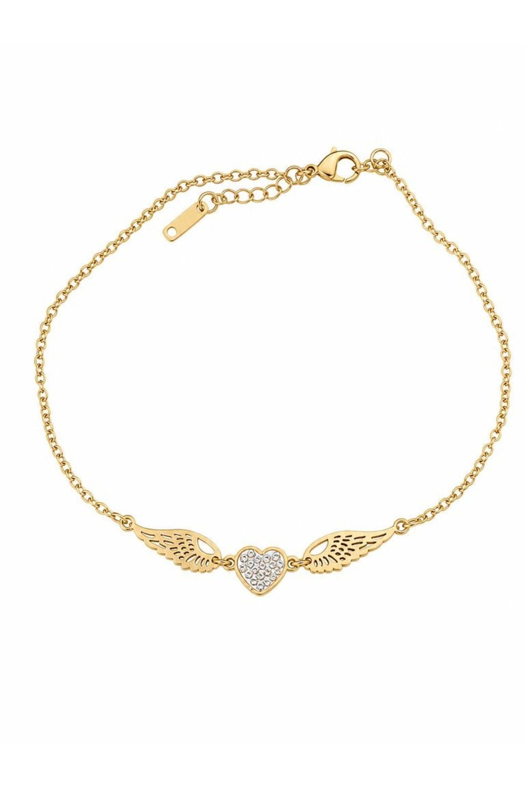 Kalpli Melek Detaylı Çelik Halhal