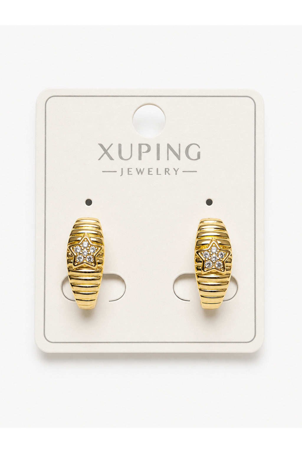 Xuping 14k Yıldız Detaylı Rose Küpe