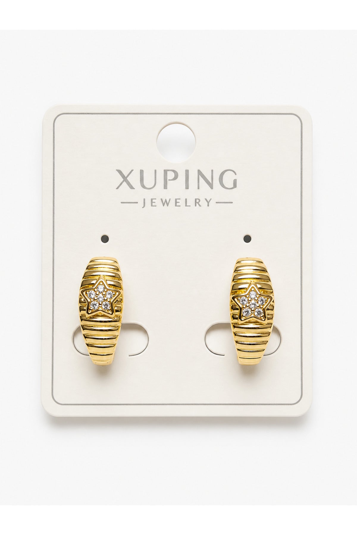 Xuping 14k Yıldız Detaylı Rose Küpe