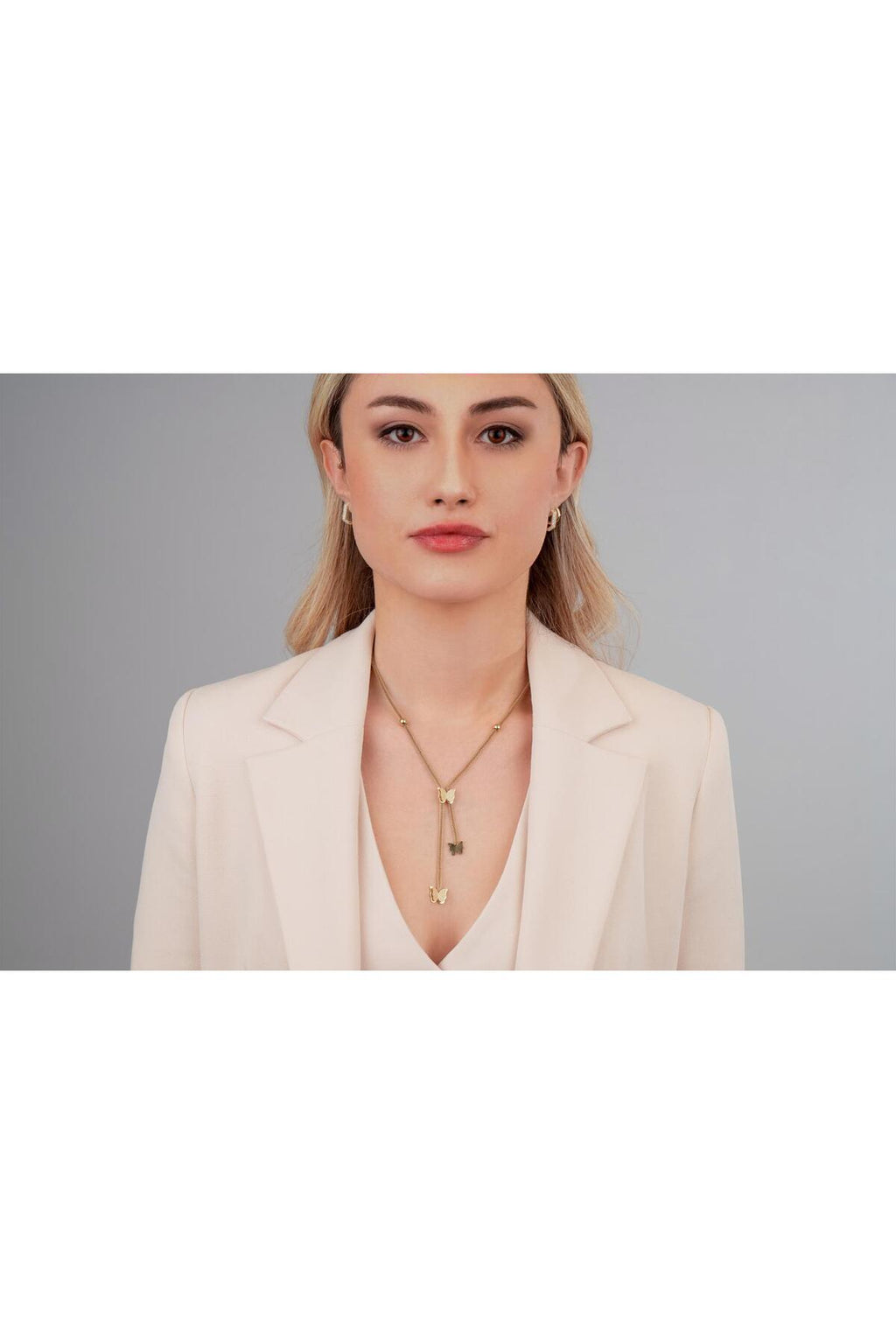 Y Model Kelebek Model Çelik Kolye