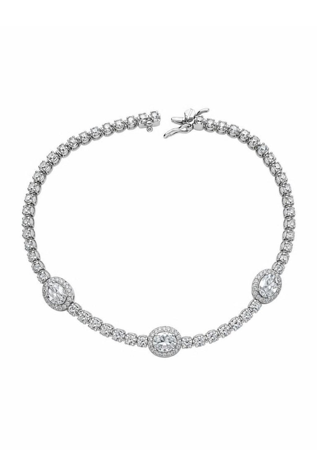 Xuping 14k 3 Oval Taşlı Su Yolu Bileklik