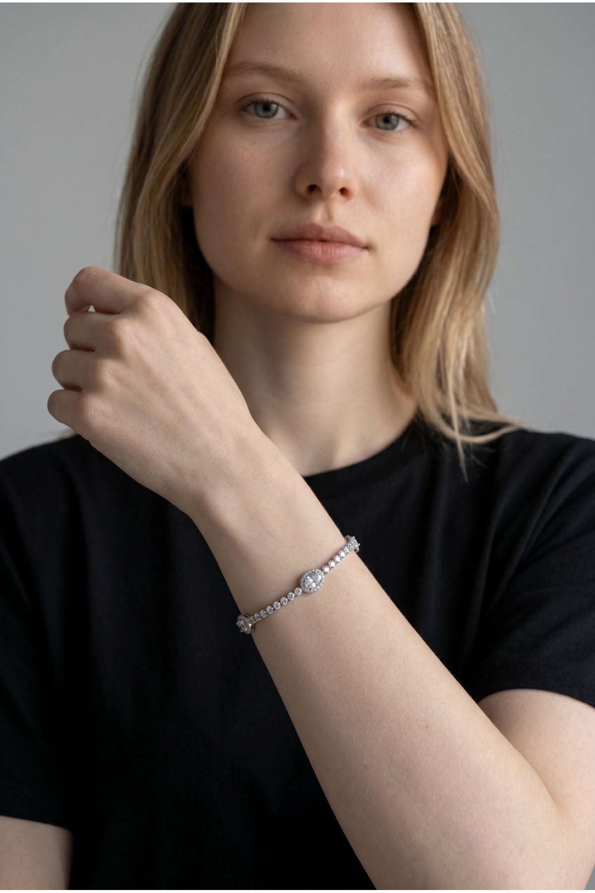 Xuping 14k 3 Oval Taşlı Su Yolu Bileklik