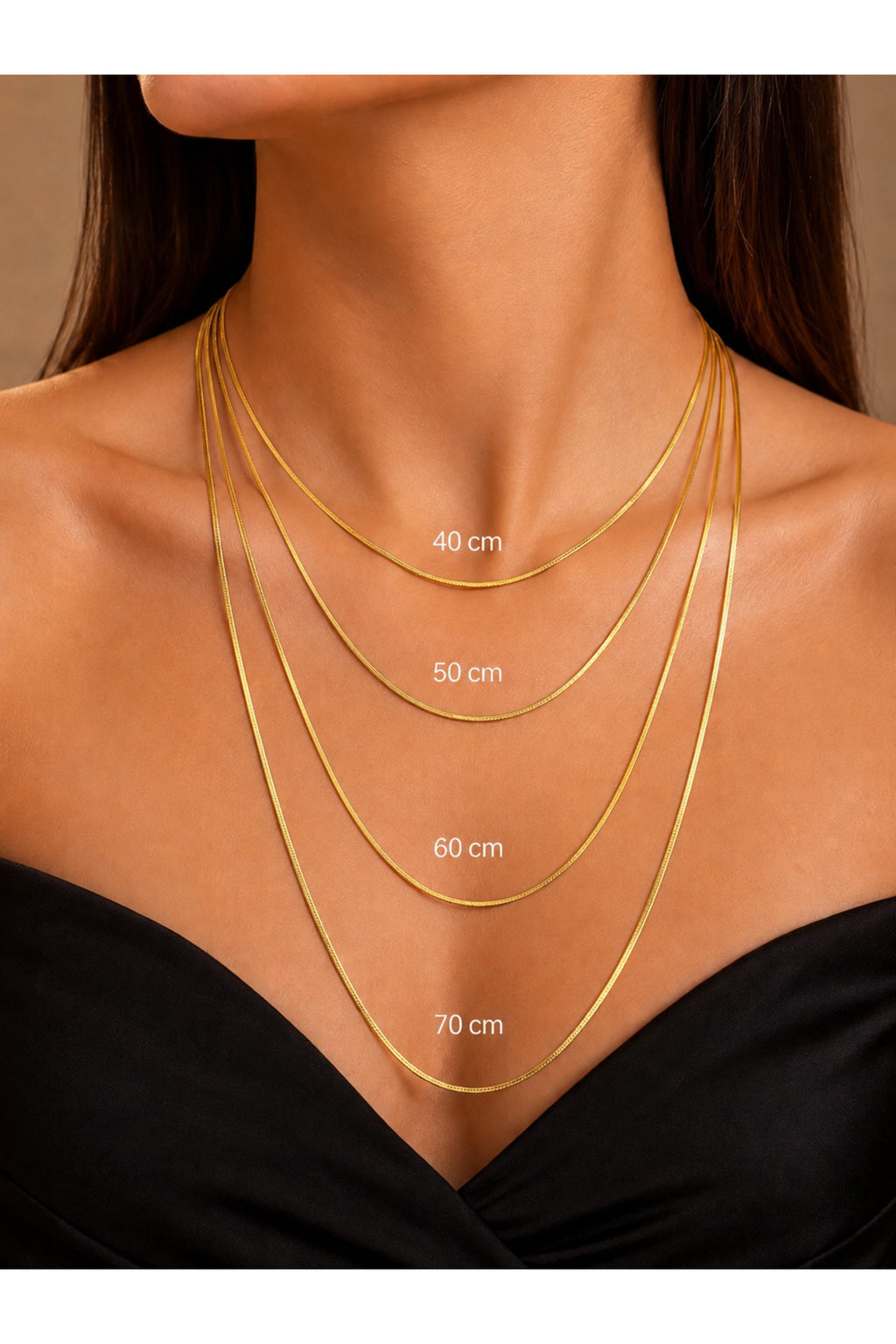 Xuping 14k 4 Farklı Boy Zincir Kolye Set